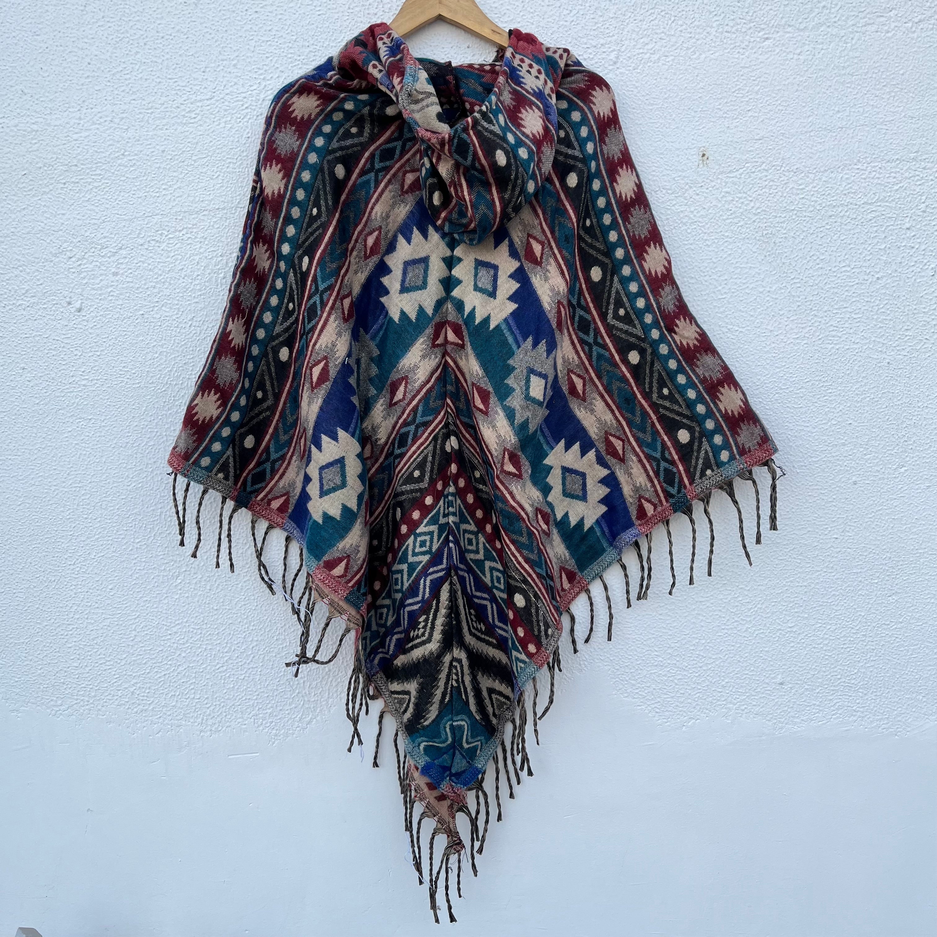 Pahadi Printed Poncho With Hood