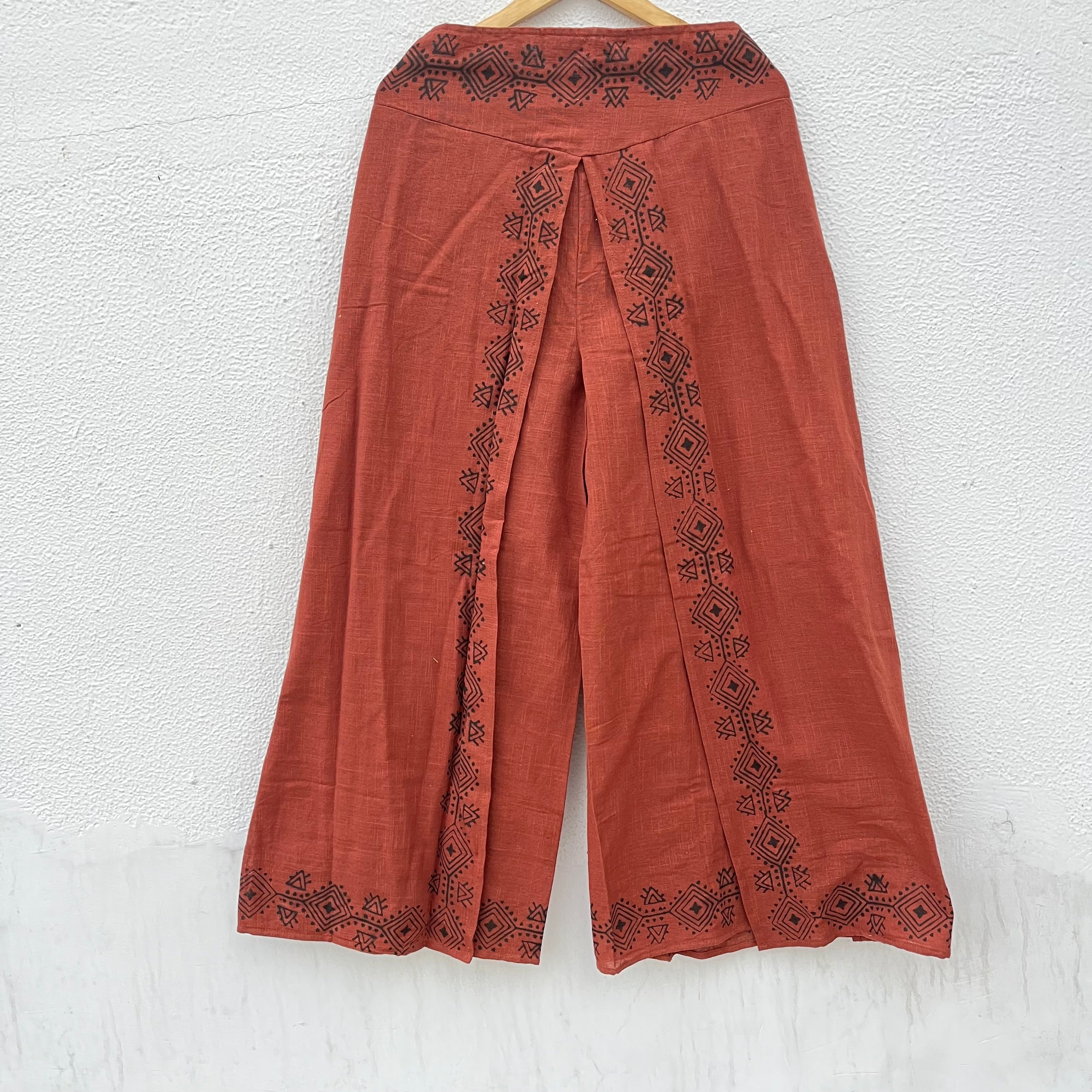 Mastani Cotton Pant- Rust Orange