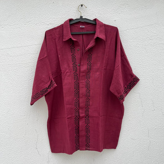 Rahgir Cotton Unisex Shirt 2.0 - Wine