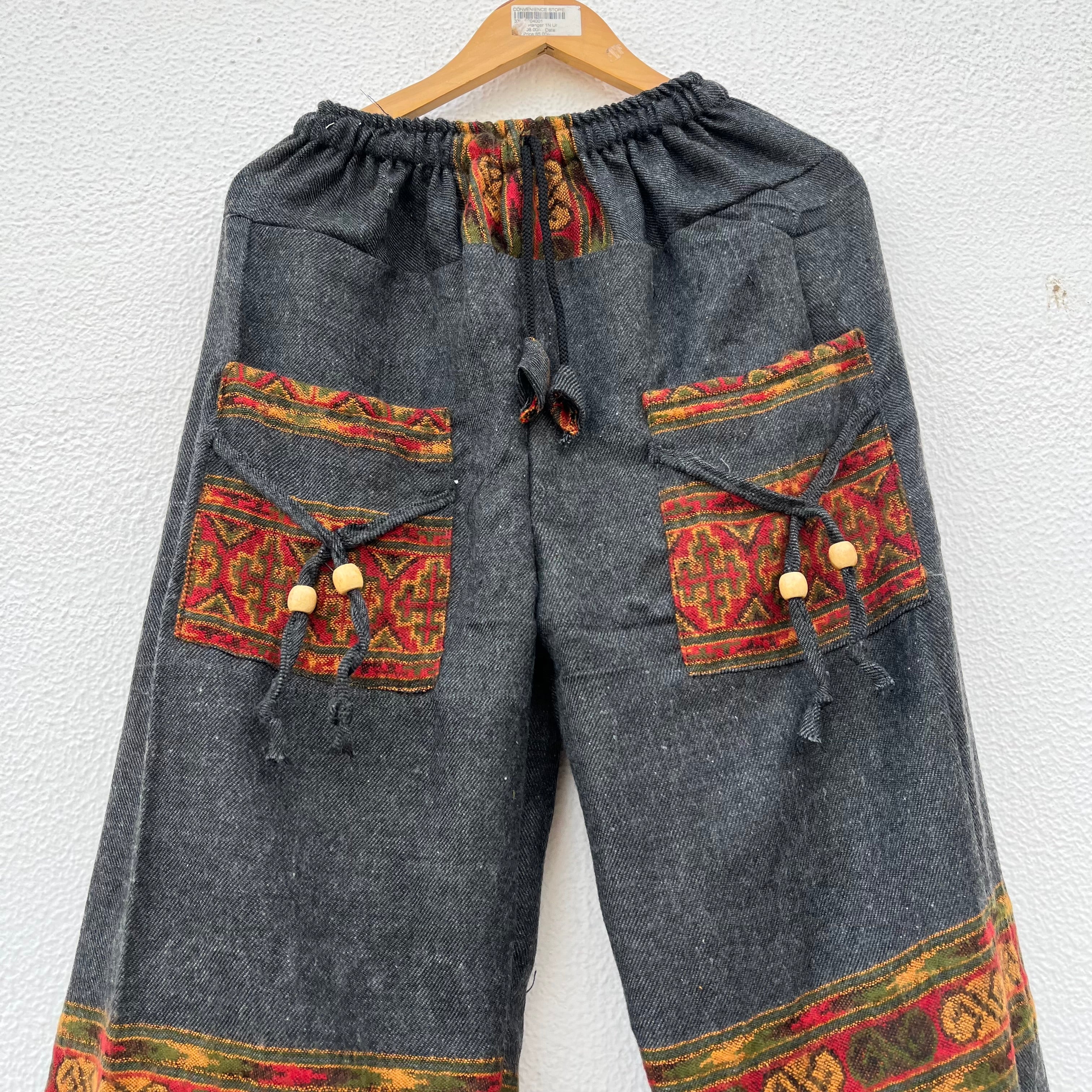 Woollen Kullu 3 Patti Pants- Charcoal