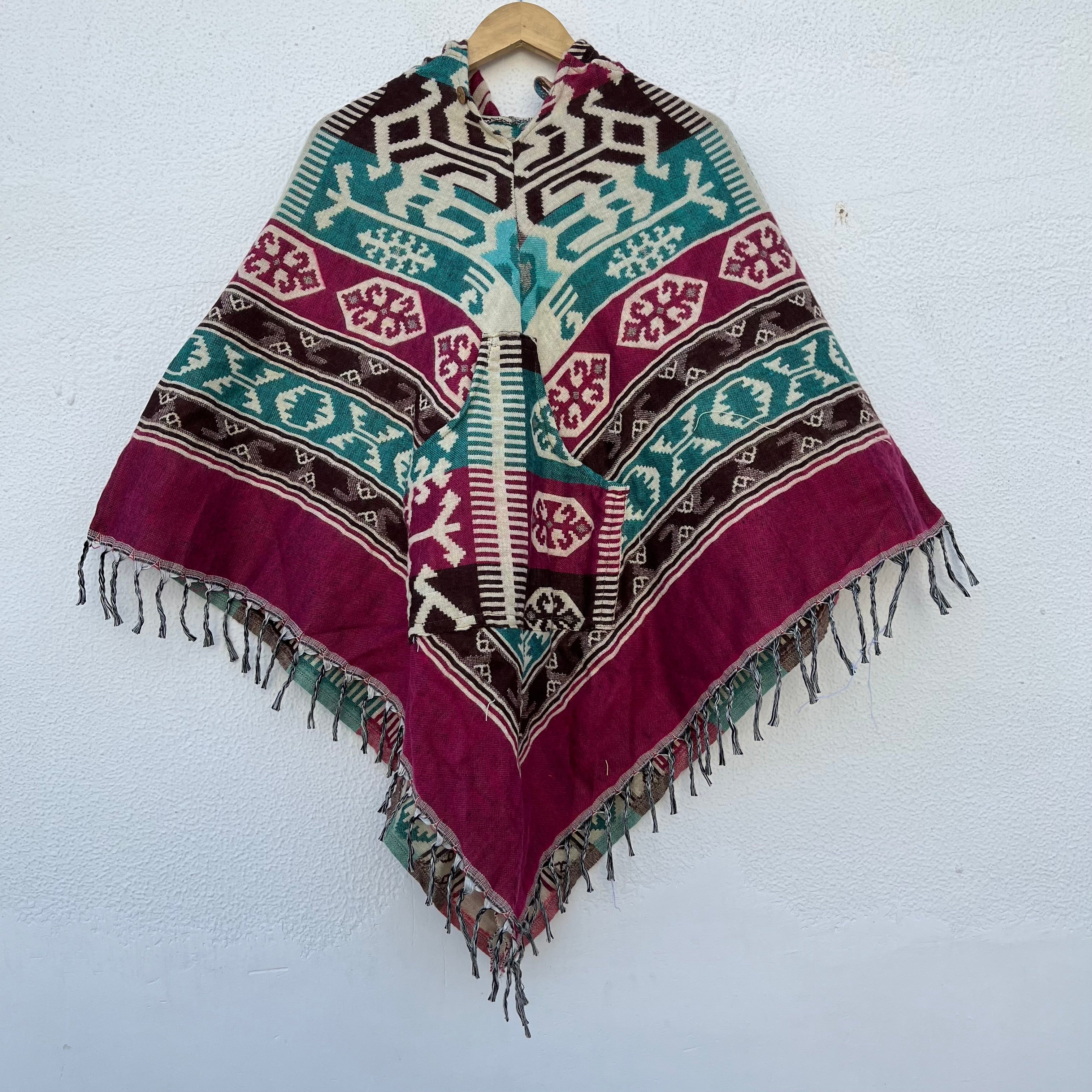 Pahadi Printed Poncho With Hood
