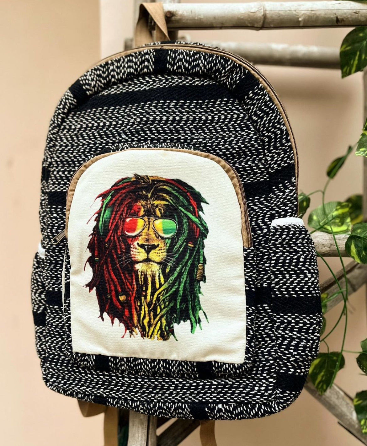 Hemp Backpack- Small ( Lion Digital Print )