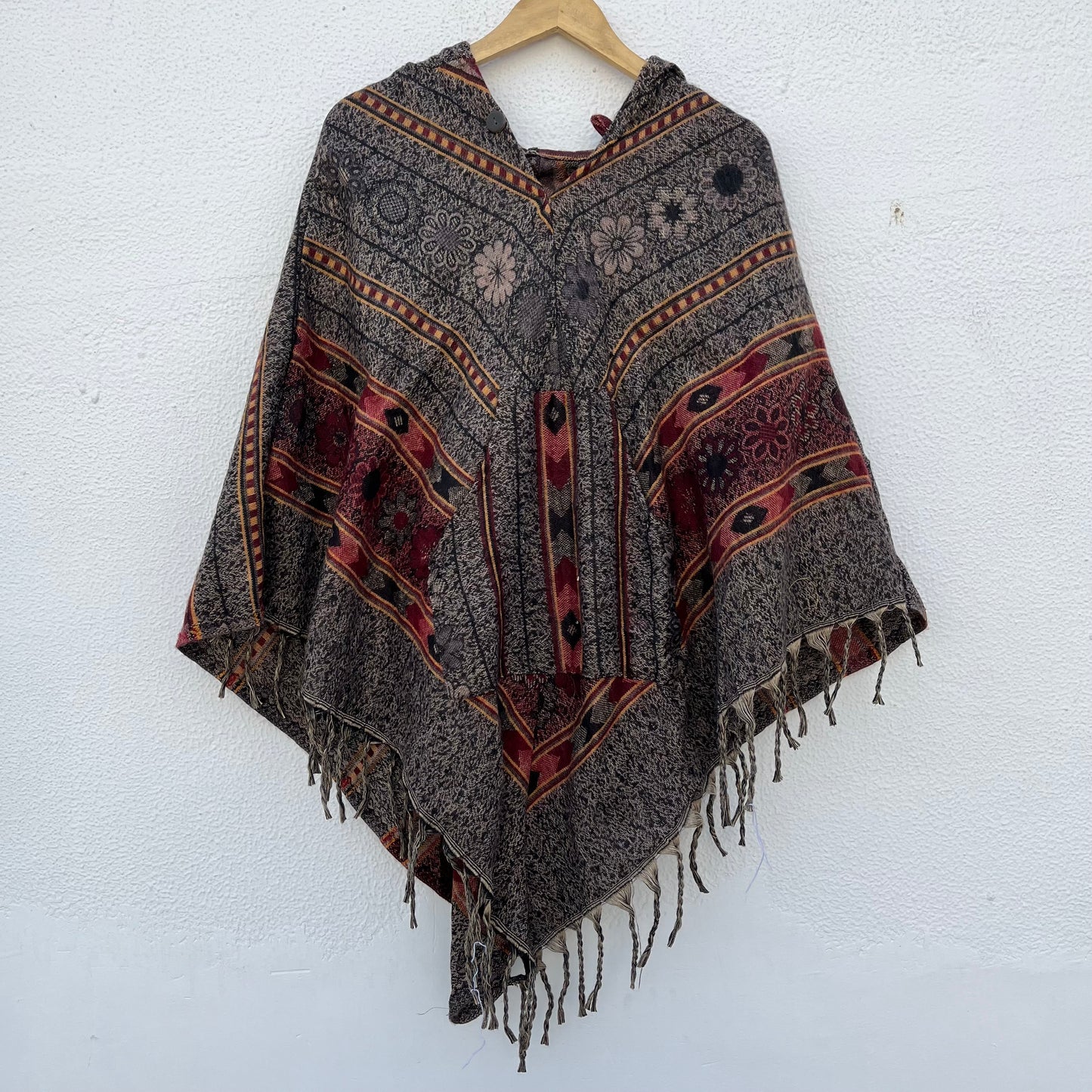 Pahadi Printed Poncho With Hood