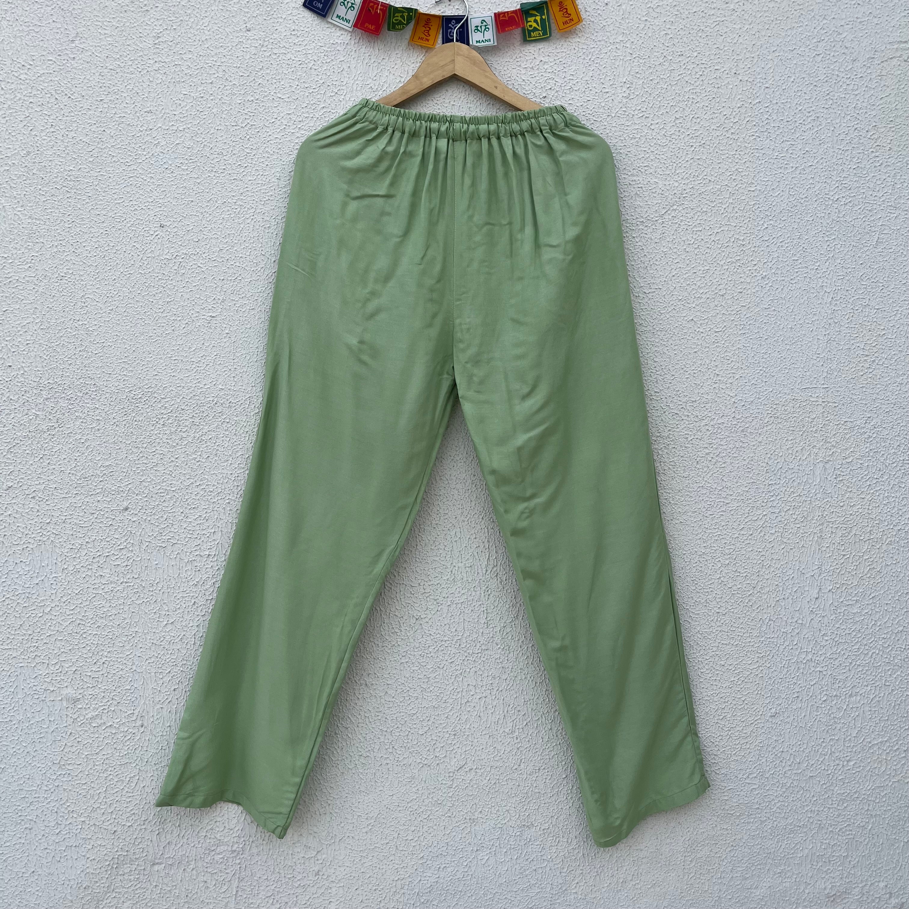 7 Chakra Pants b&w - Light Green