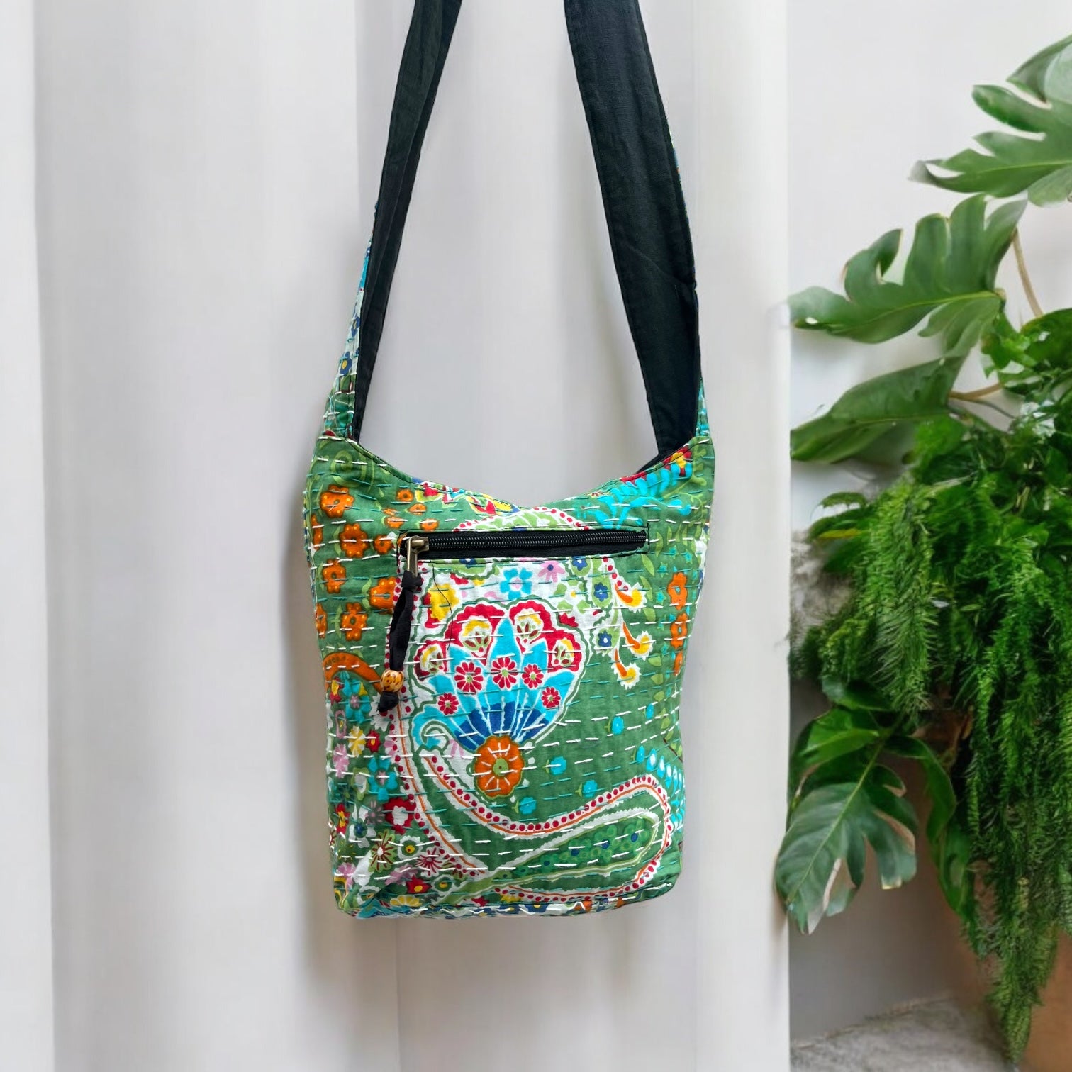 Small Kantha Jhola - Green