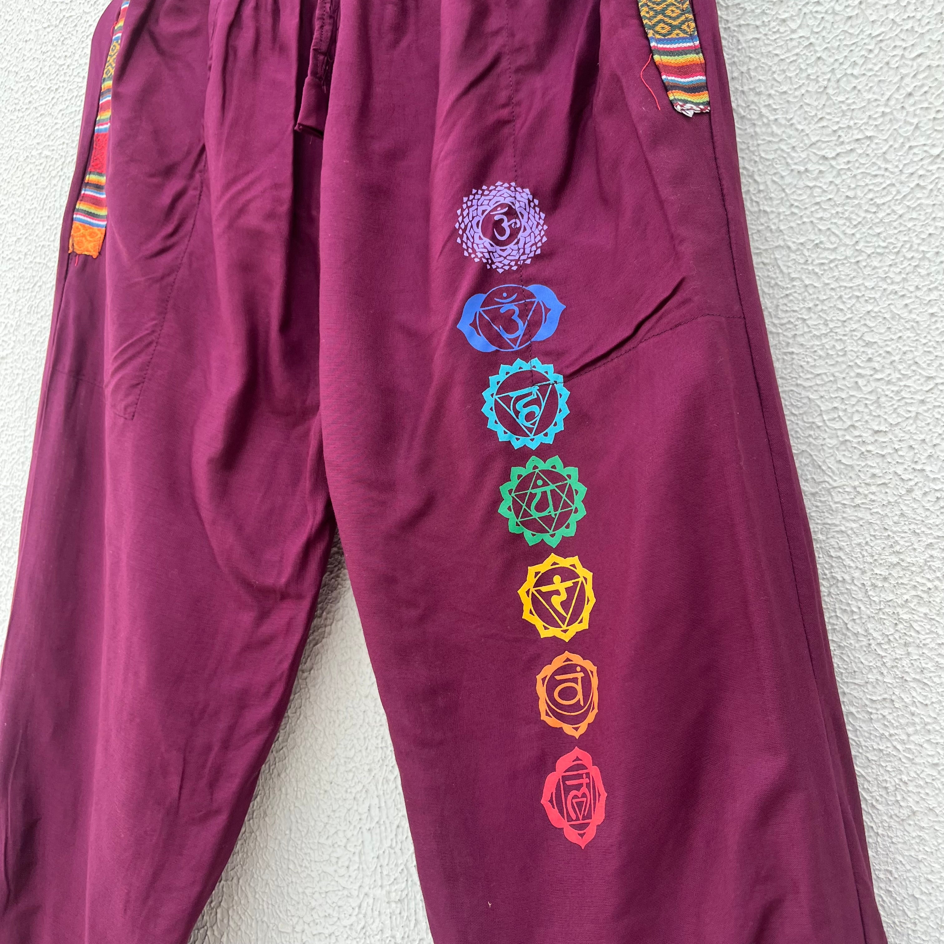 7 Chakra Pants - Wine (Multicolour)
