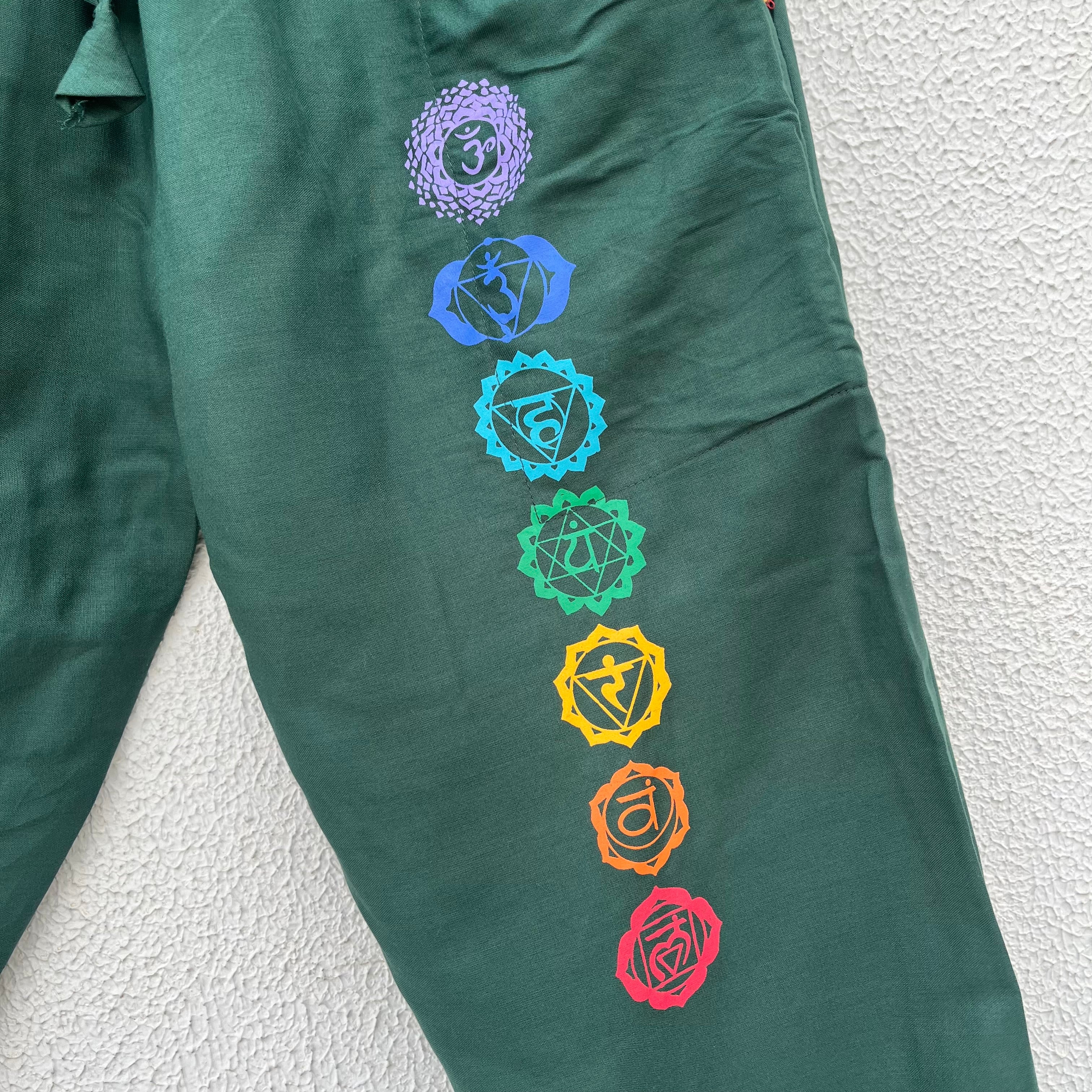 7 Chakra Pants - Dark Green (Multicolour)