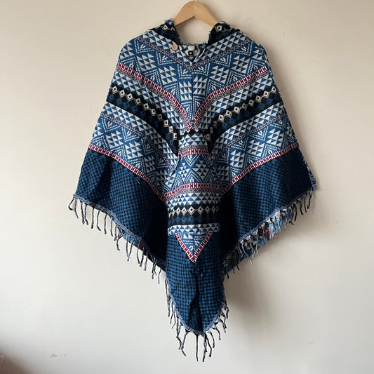 Pahadi Printed Poncho With Hood