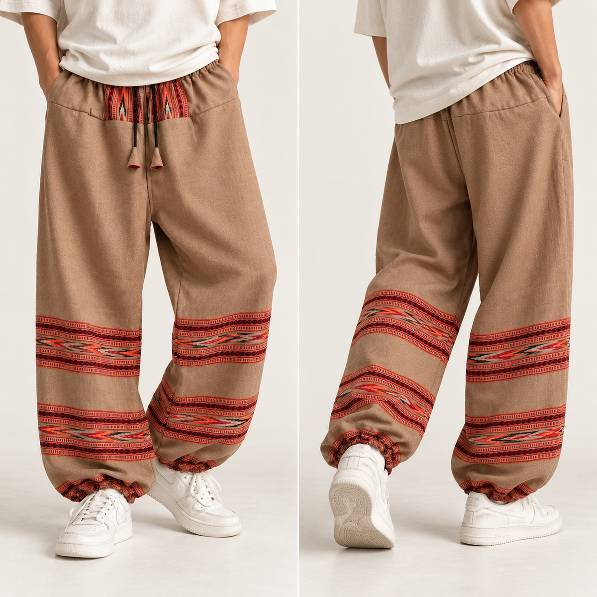 Woollen Kullu 3 Patti Pants- Beige