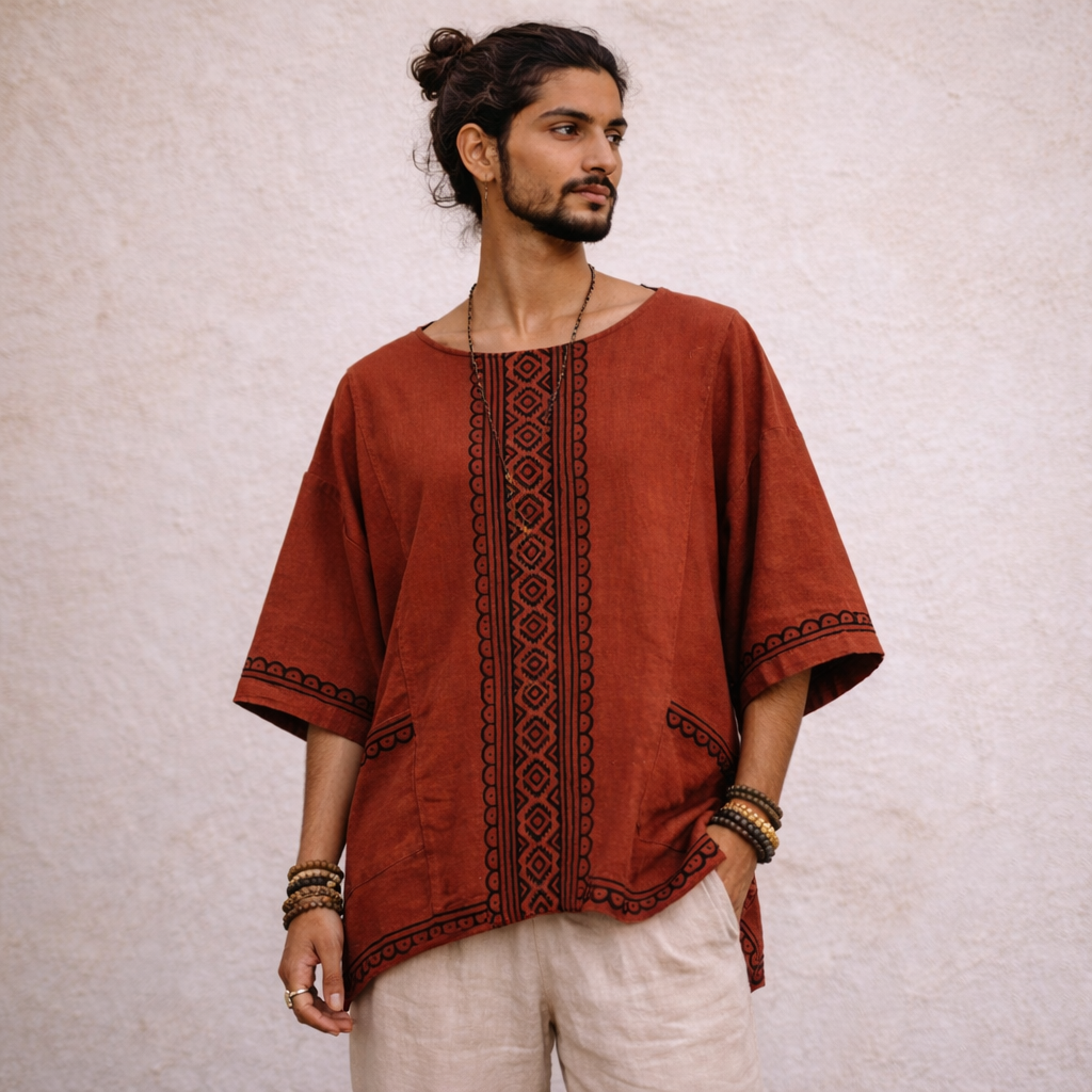 Bairan Cotton Top- Vintage Rust