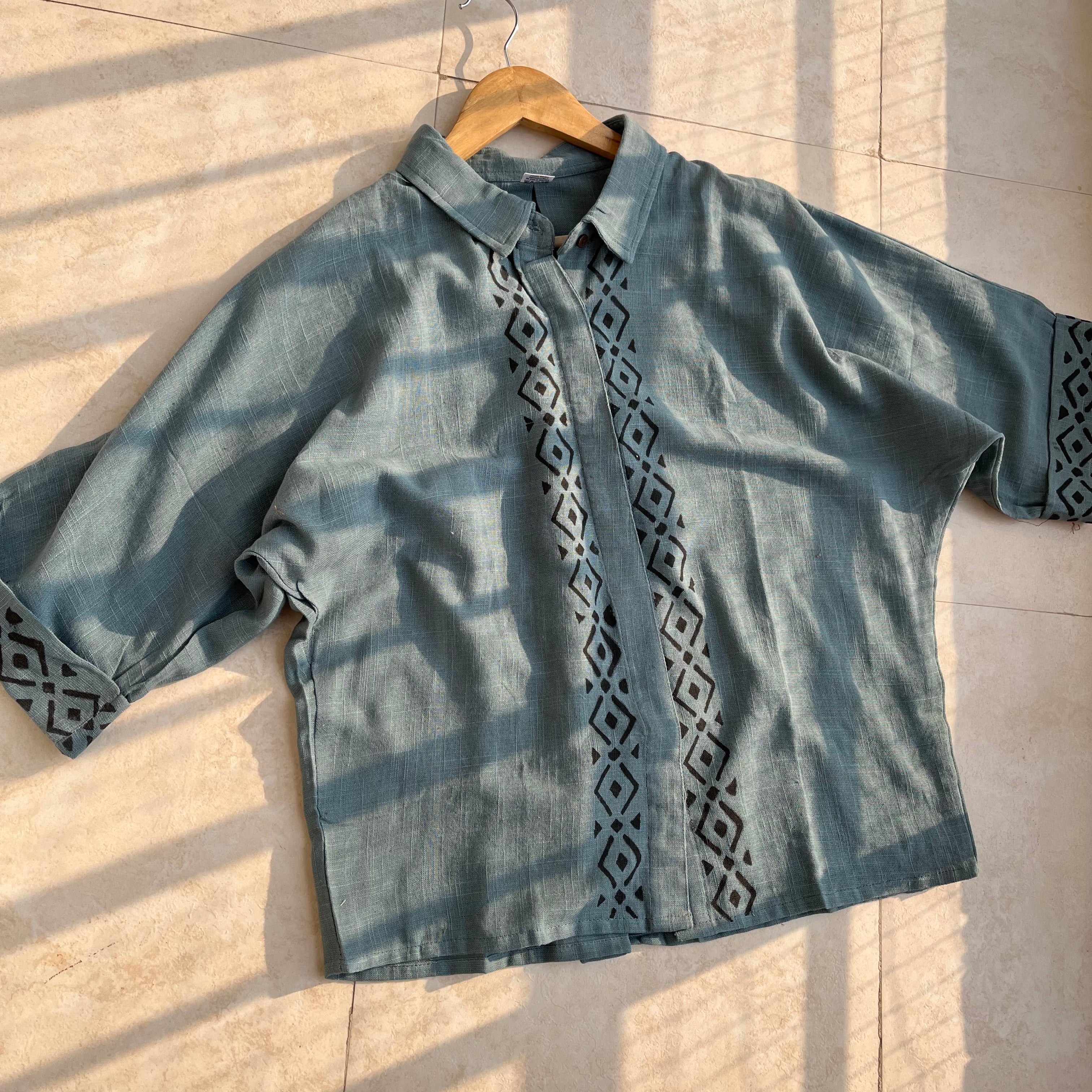 Rahgir Cotton Shirt - Dusty Teal