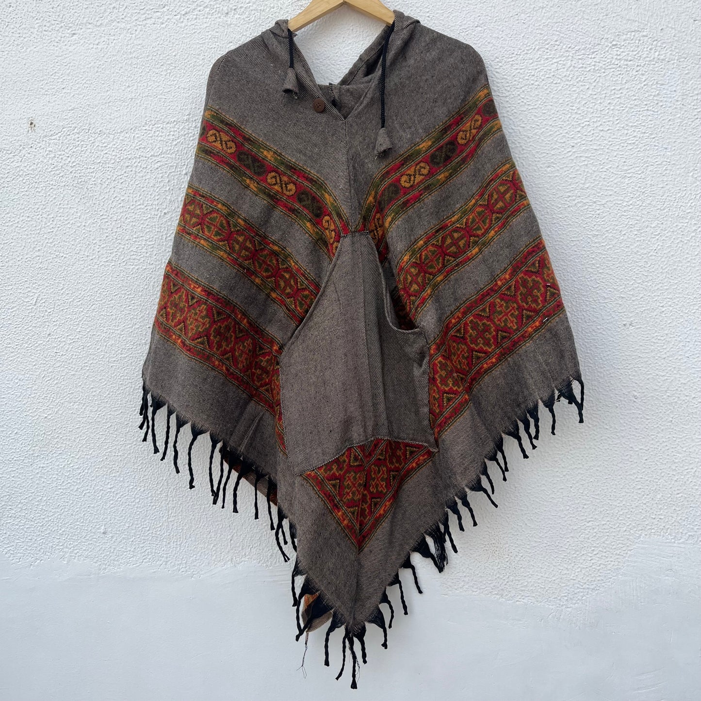 Pahadi Poncho 3 Patti with Hood - Brown