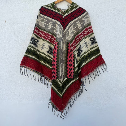 Pahadi Printed Poncho With Hood