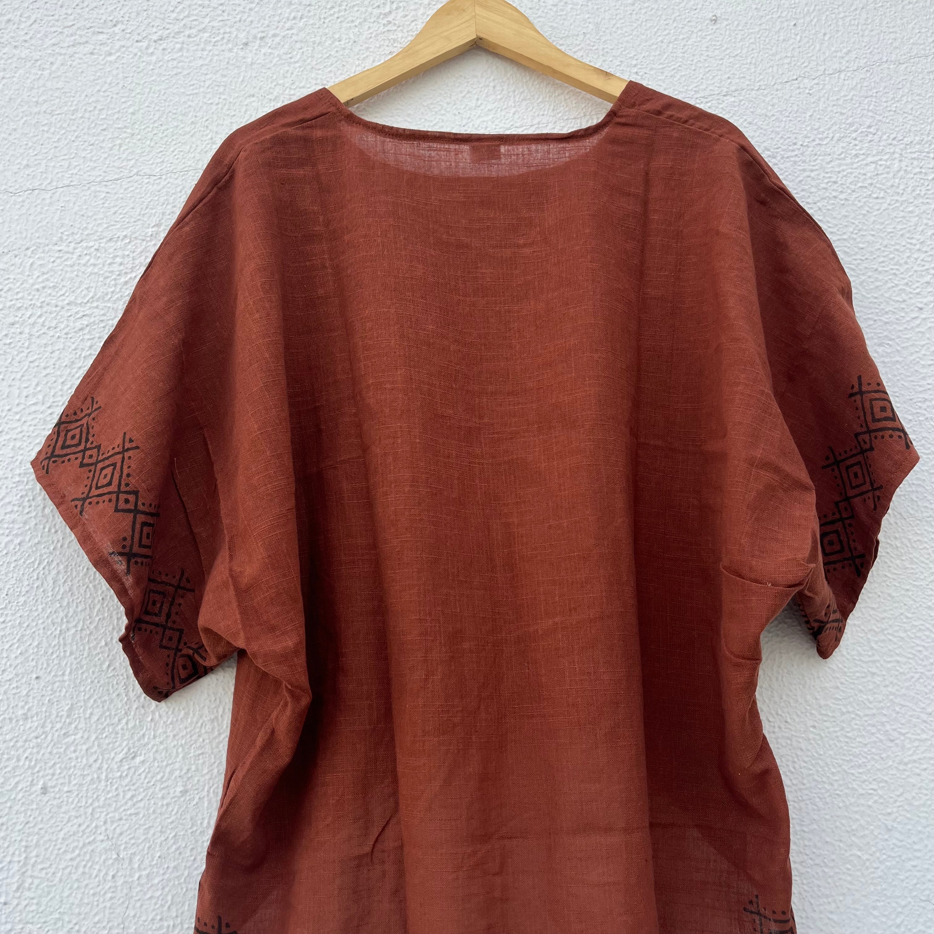 Aawara Cotton Top- Rust Orange