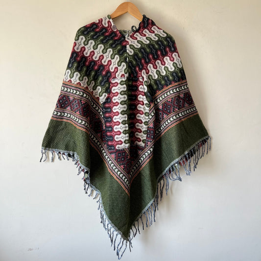 Pahadi Printed Poncho With Hood