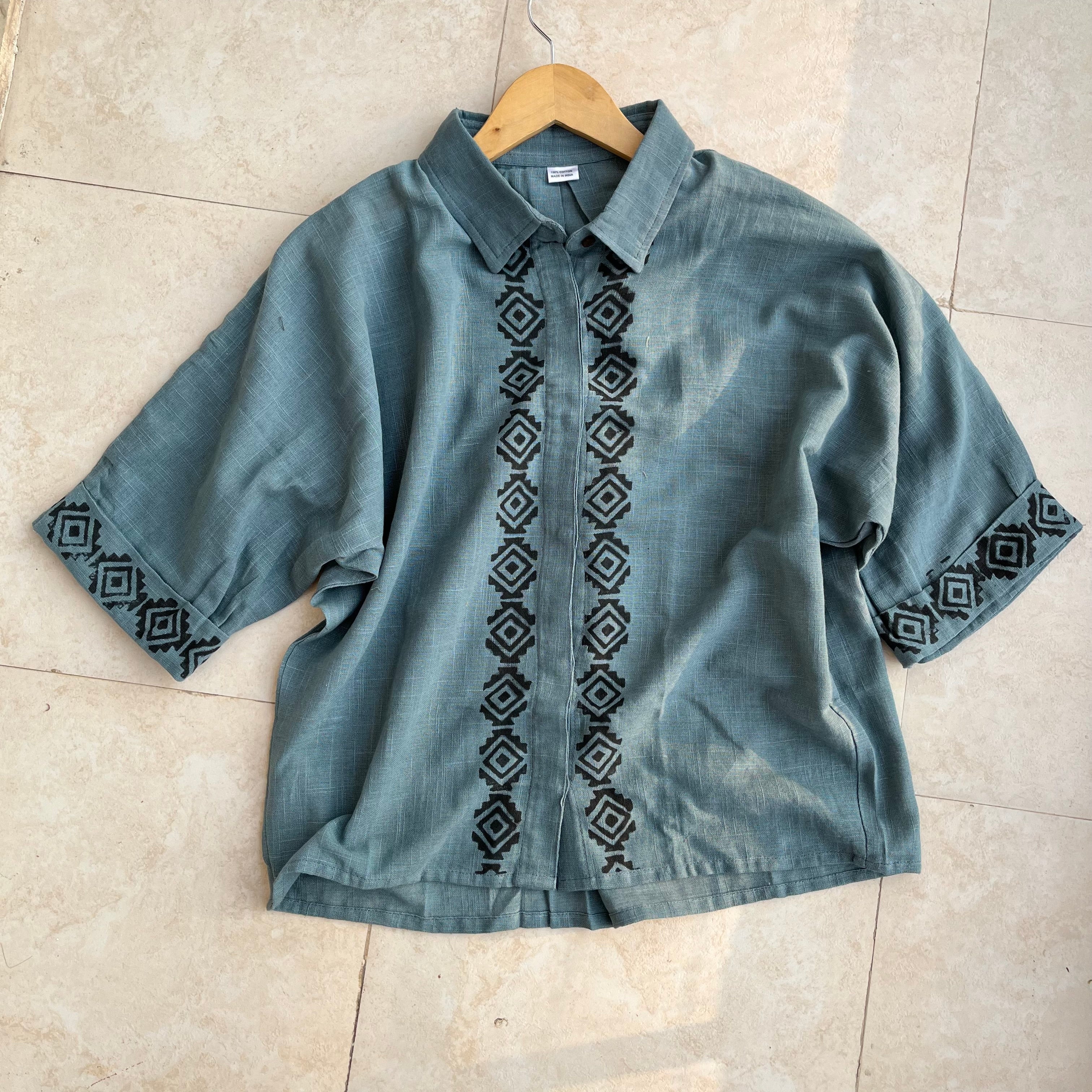 Rahgir Cotton Shirt - Dusty teal