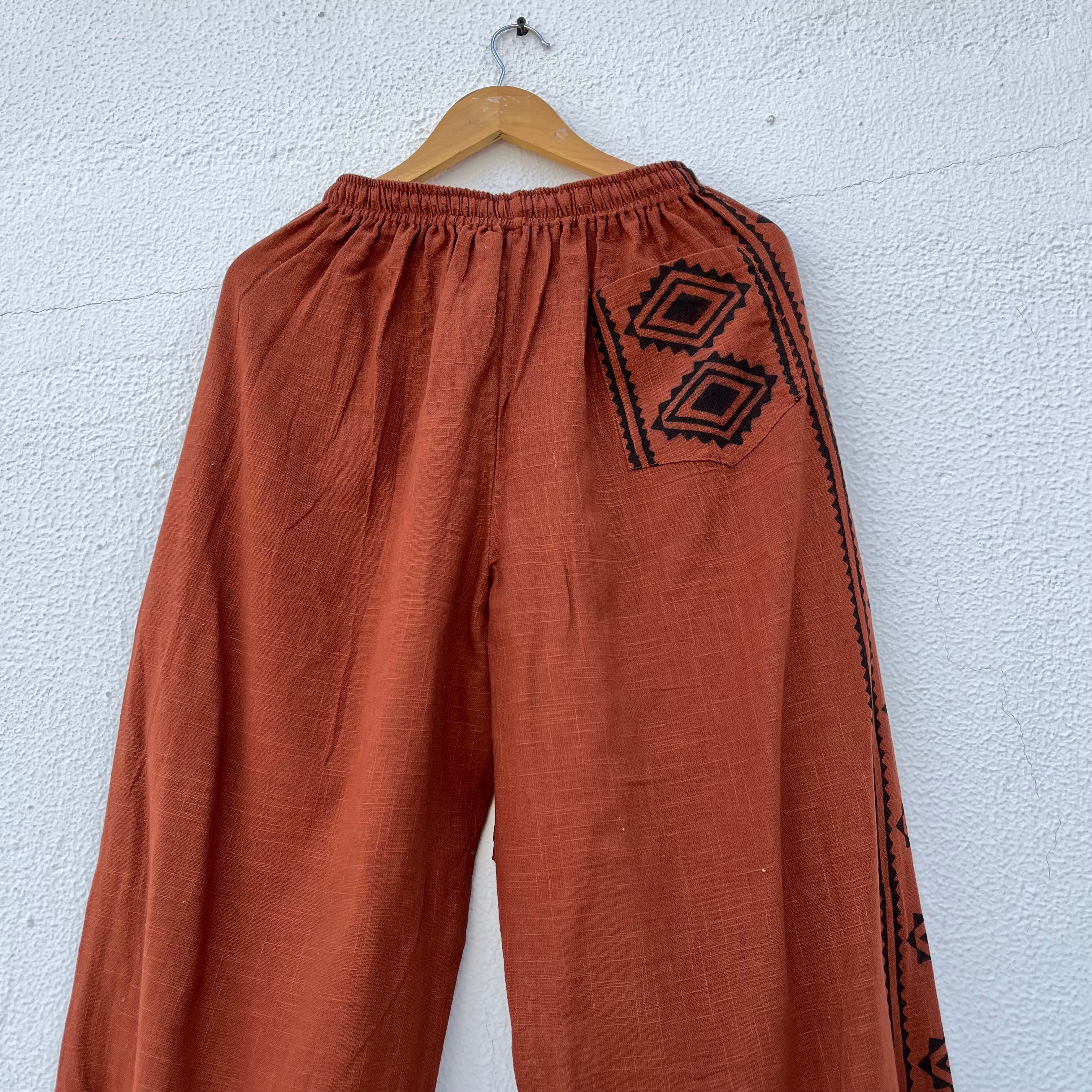 Moksha Cotton Pant- Rust Orange