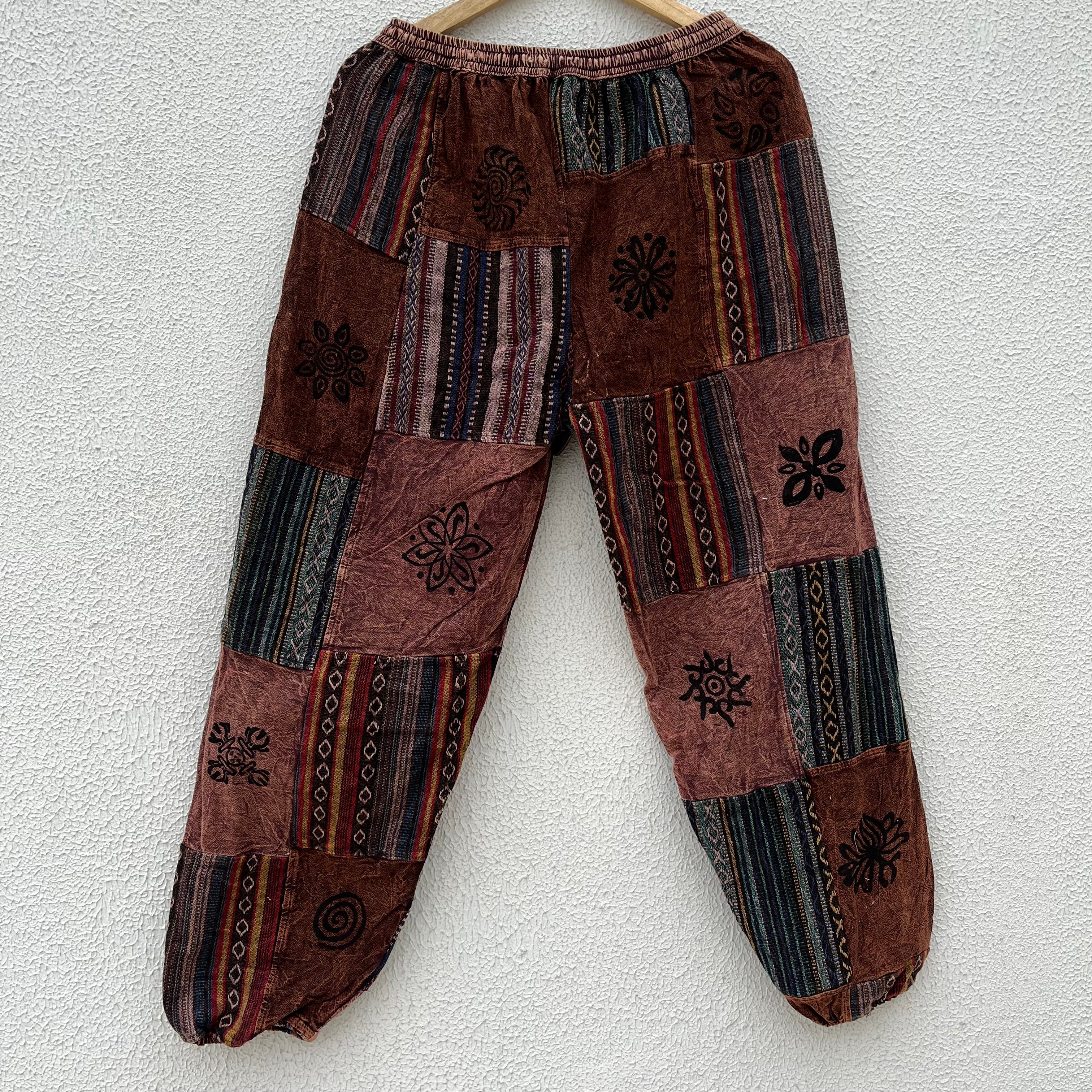 Himalayan Patchwork Pants - Coffee