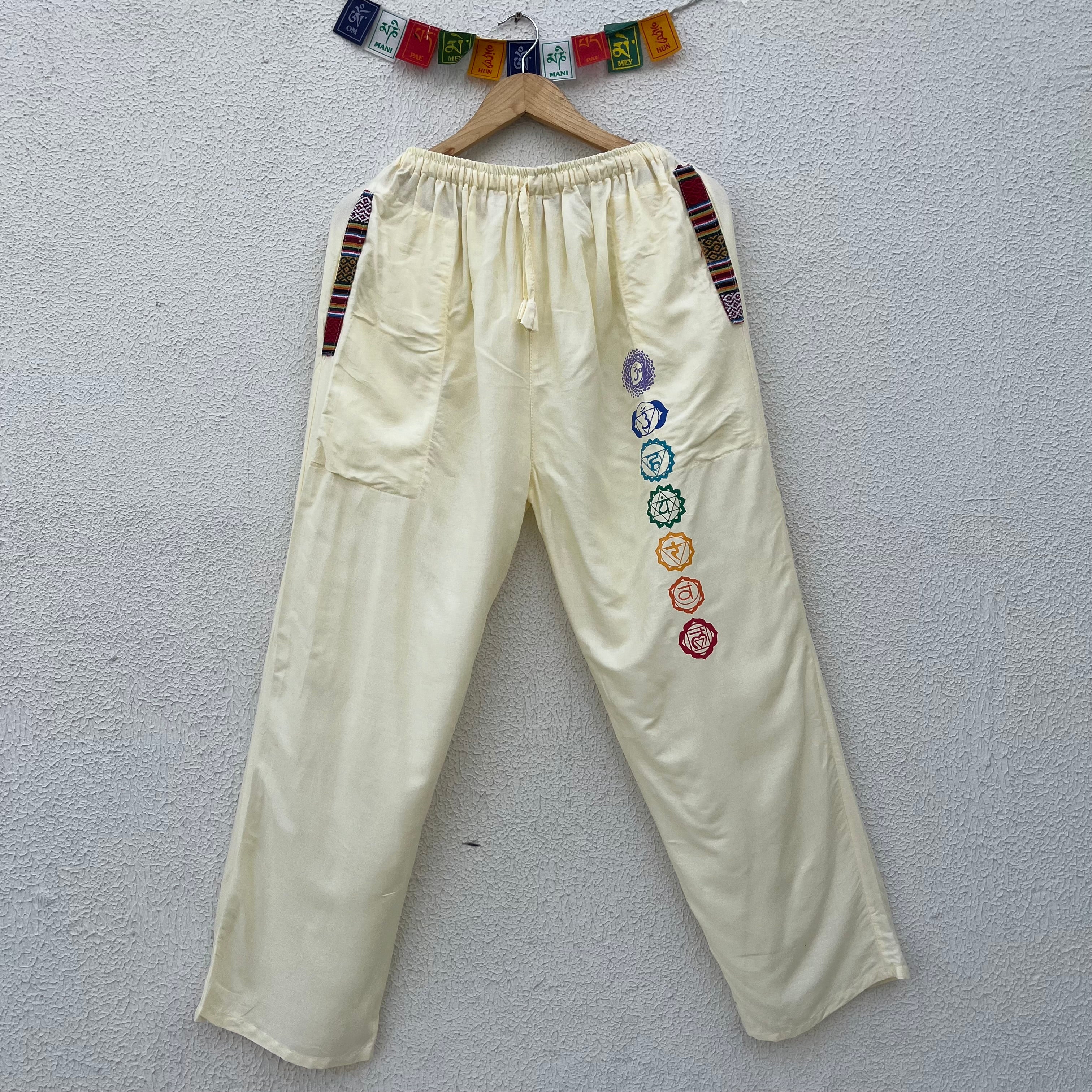 7 Chakra Pants - Cream (Multicolour)