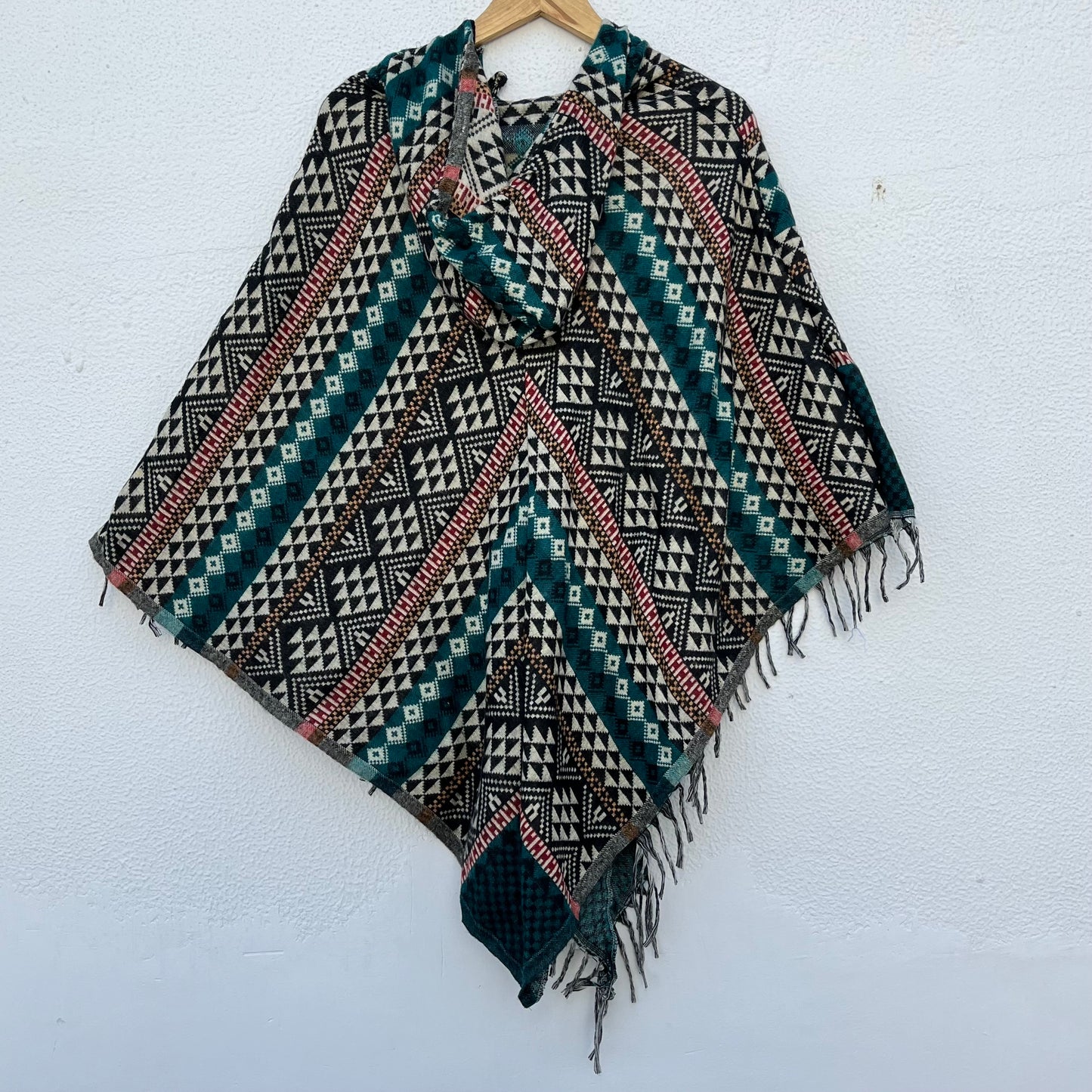 Pahadi Printed Poncho With Hood