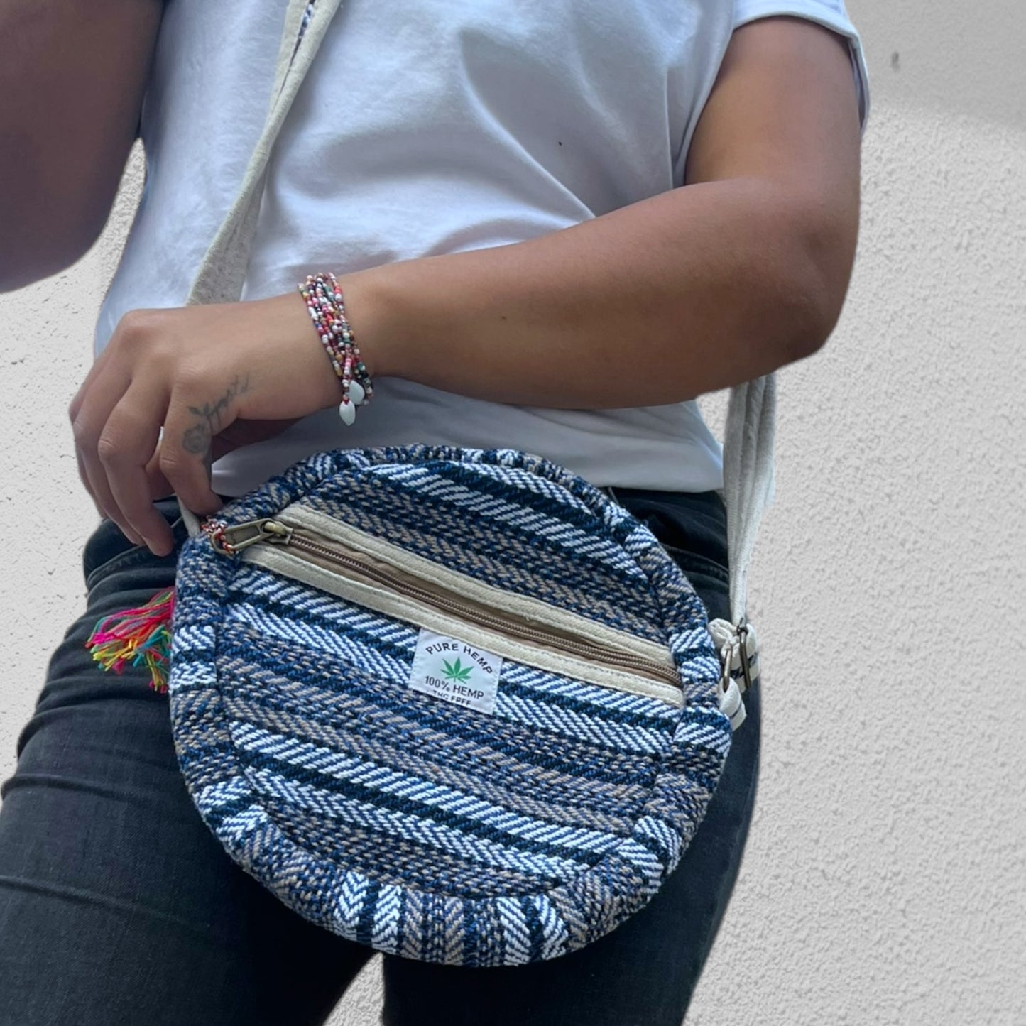 Round Sling Bag - Blue