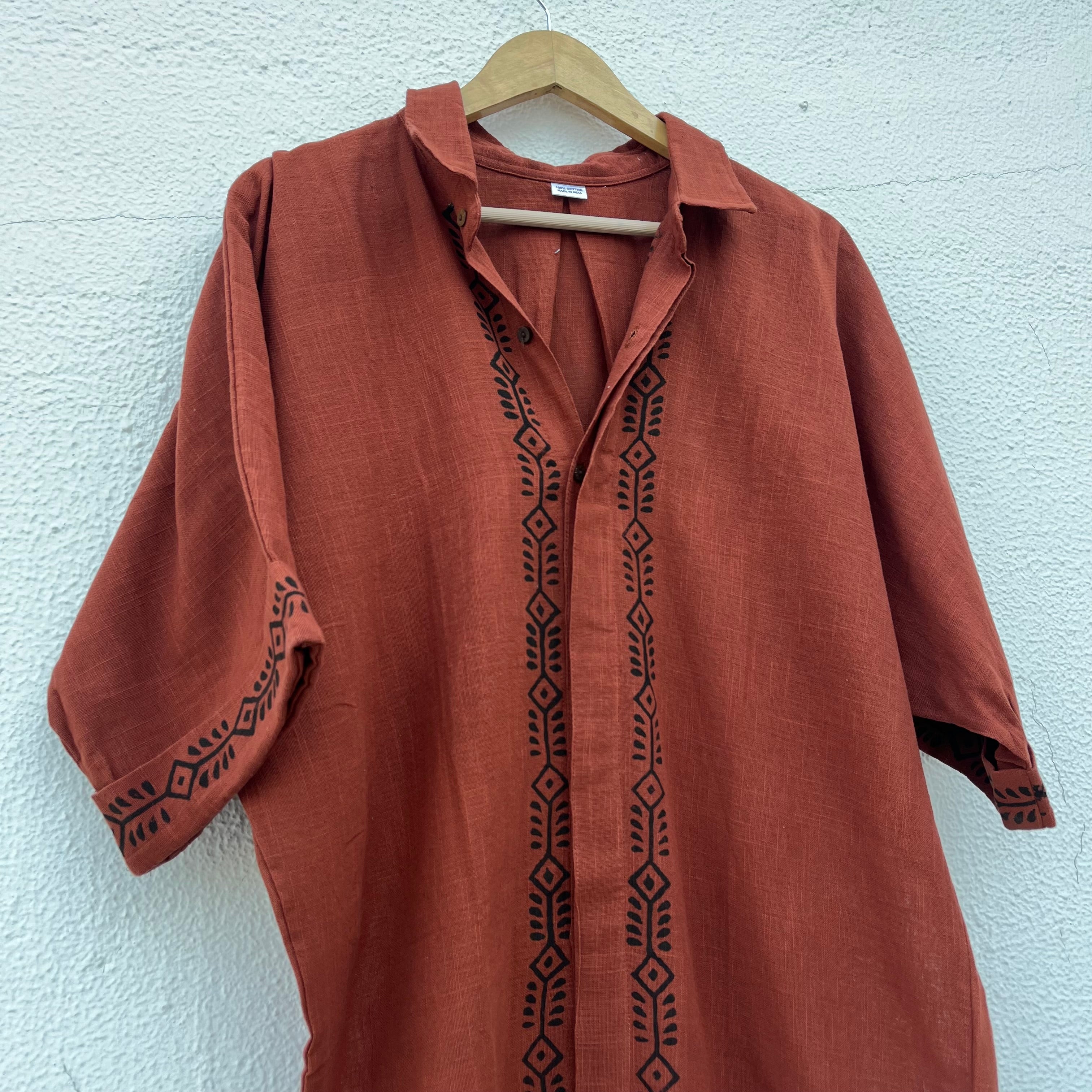Rahgir Cotton Oversize Shirt 2.0 - Rust Orange