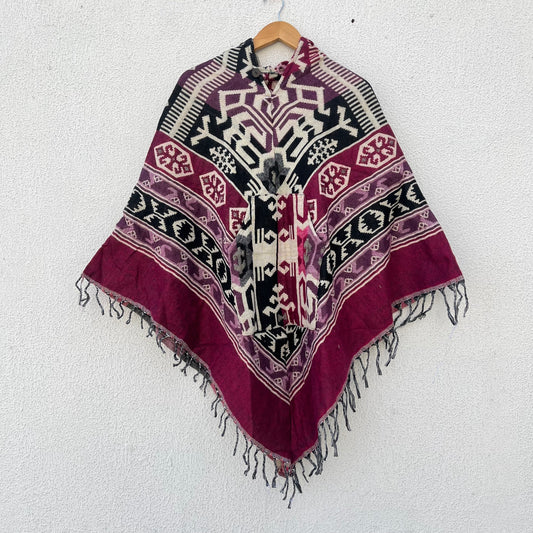 Pahadi Printed Poncho With Hood