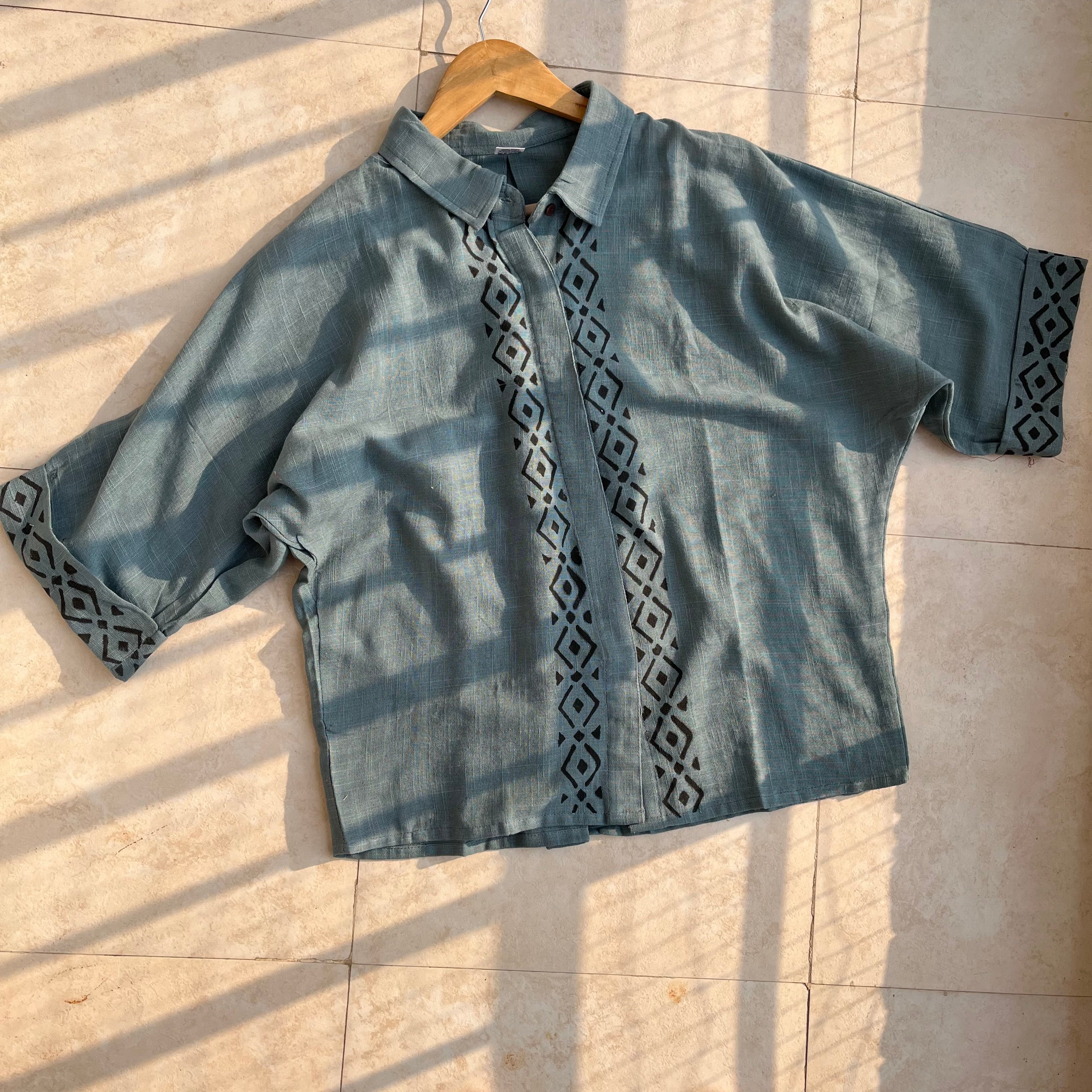 Rahgir Cotton Shirt - Dusty Teal
