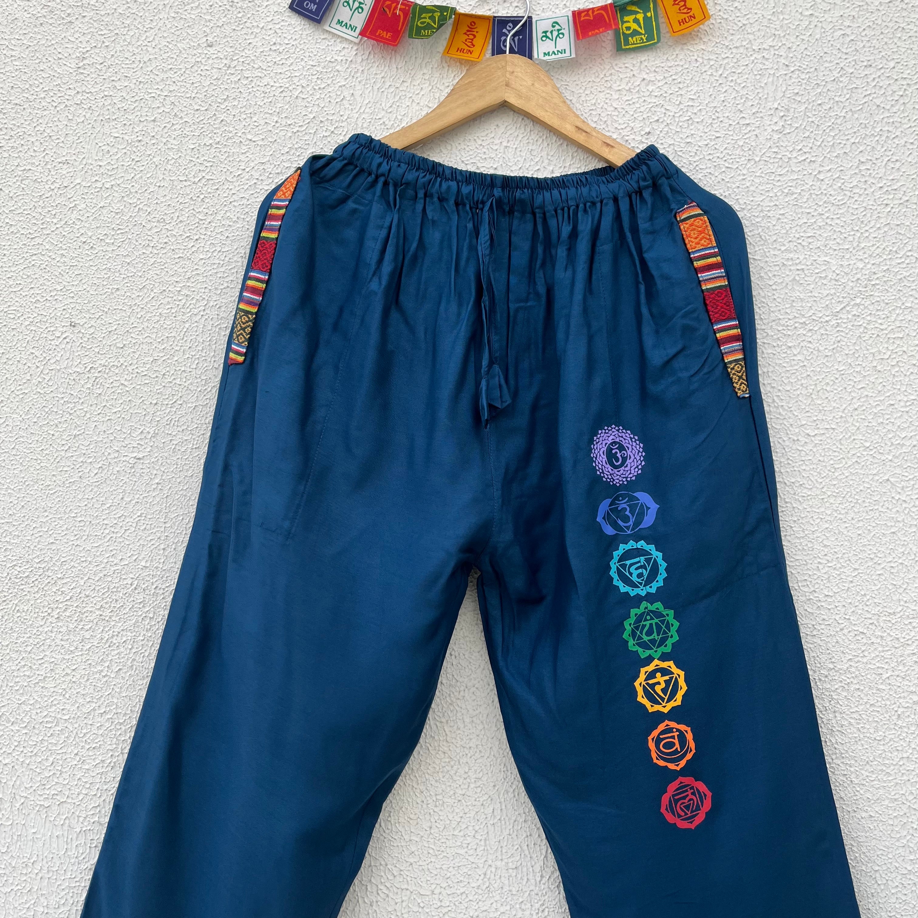 7 Chakra Pants- Firozi (Multicolour)