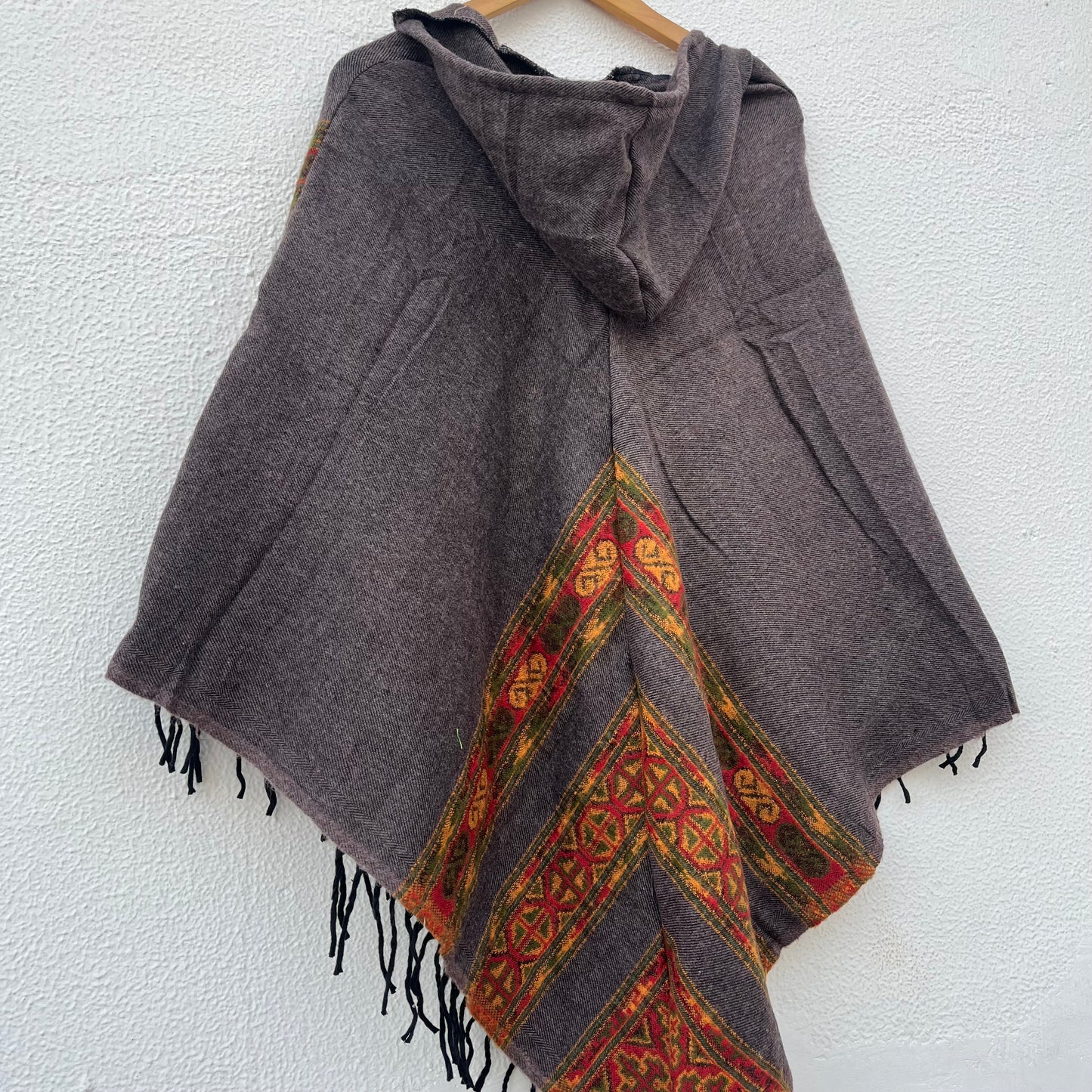 Pahadi Poncho 3 Patti with Hood - Purple