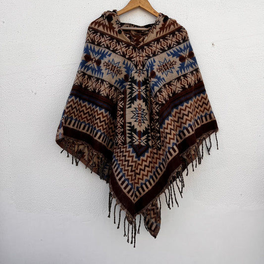 Pahadi Printed Poncho With Hood