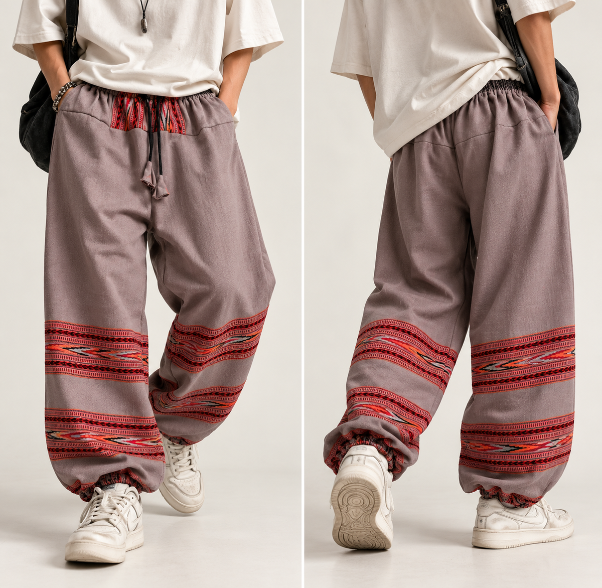 Woollen Kullu 3 Patti Pants- Grey