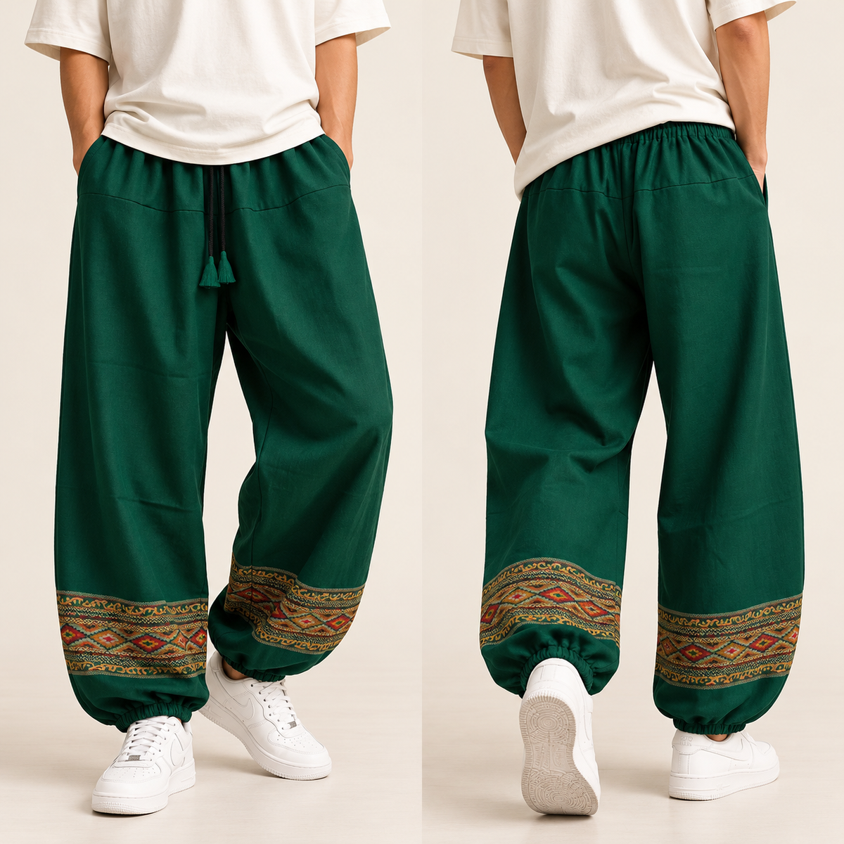 Woollen Pahadi Kullu Pants- Green