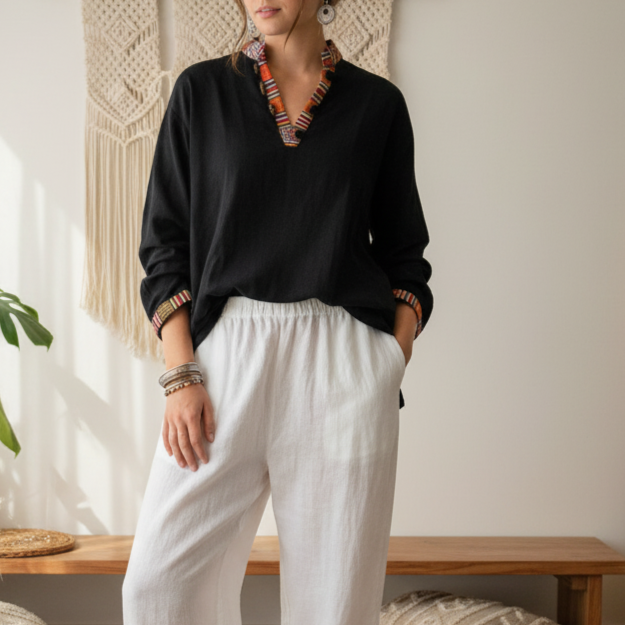 Nepali Kurta - Black