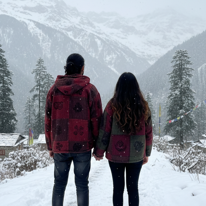 Pahadi Nepali Jacket - Vintage Wine