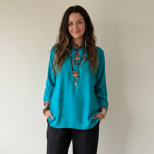 Nepali Kurta - Sky Blue