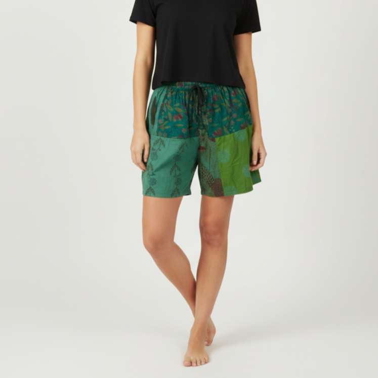 Patchwork Shorts - Forest