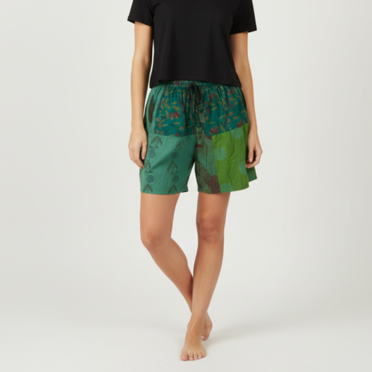 Patchwork Shorts - Forest