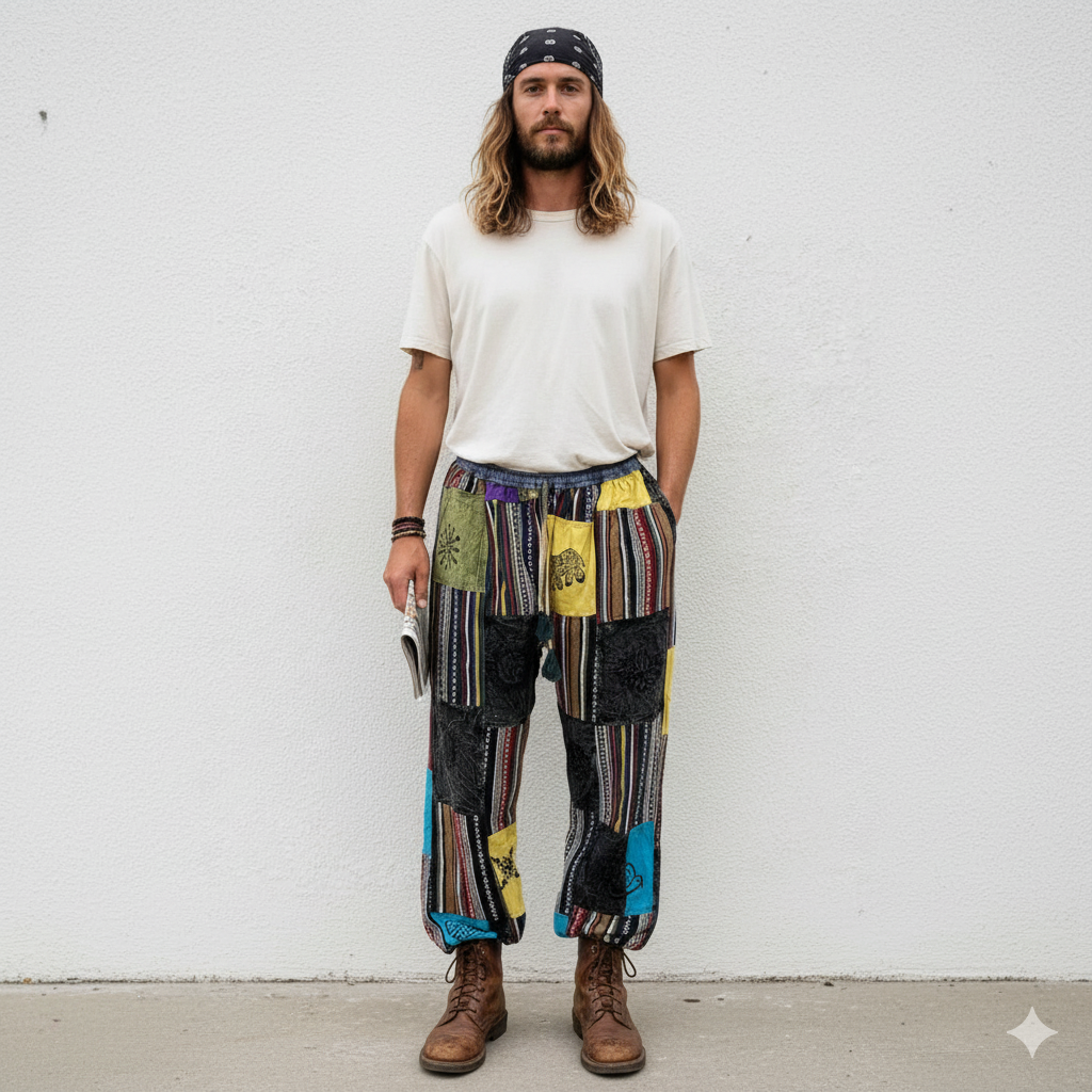 Himalayan Patchwork Pants-Mix Colours