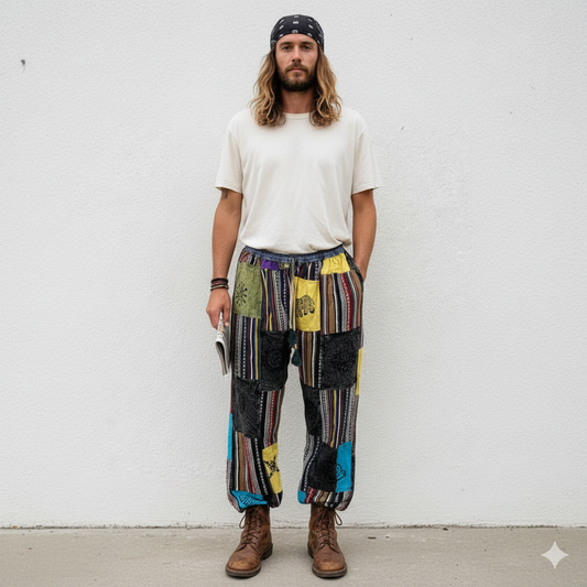 Himalayan Patchwork Pants-Mix Colours