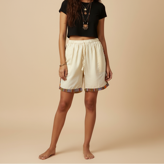 Pahadi Shorts - Cream
