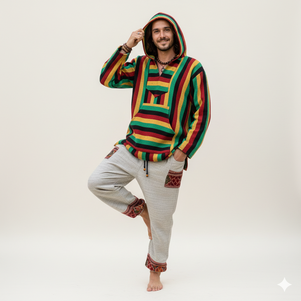 Combo Set - Hoddie + Woollen Pants (Mix Colour + Cream)