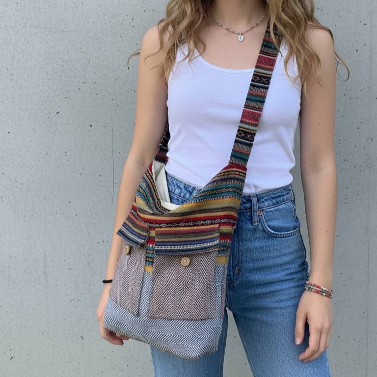 Big Hemp Jhola - Multicolor