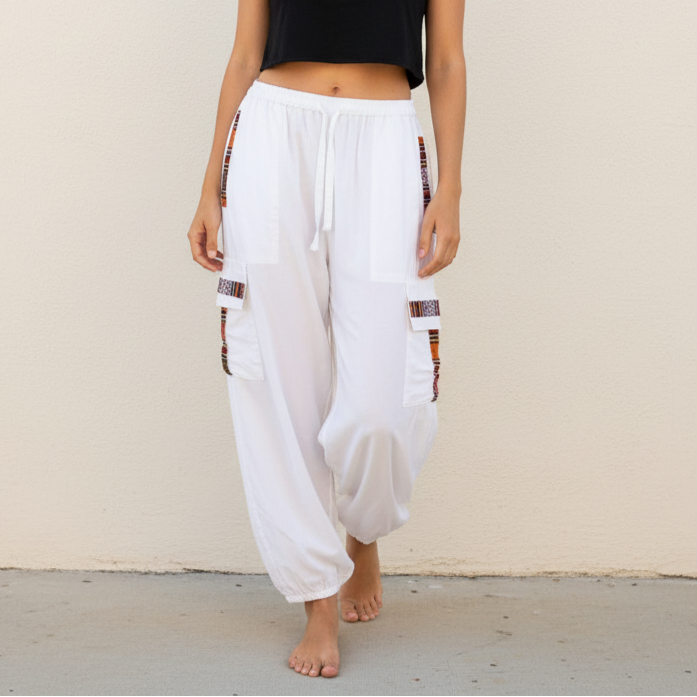 Pahadi Cargo Pants - White