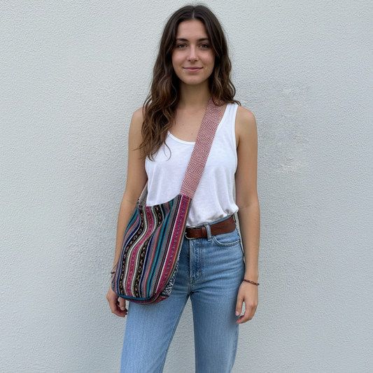 Small Hemp Jhola - Multicolor