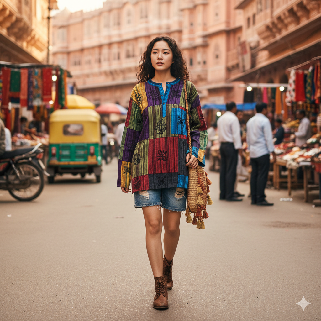 Nomad Patchwork Kurta - Multicolour