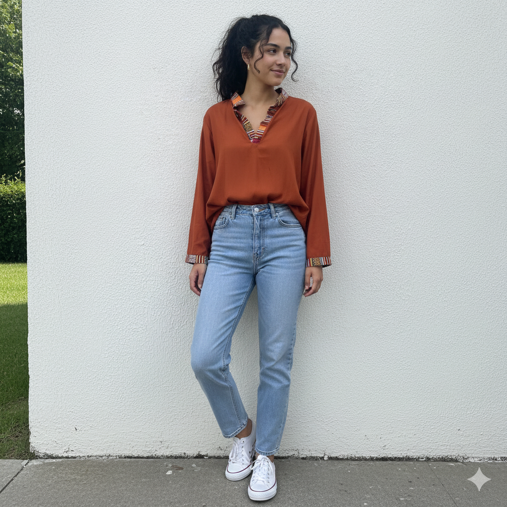 Nepali Kurta - Orange