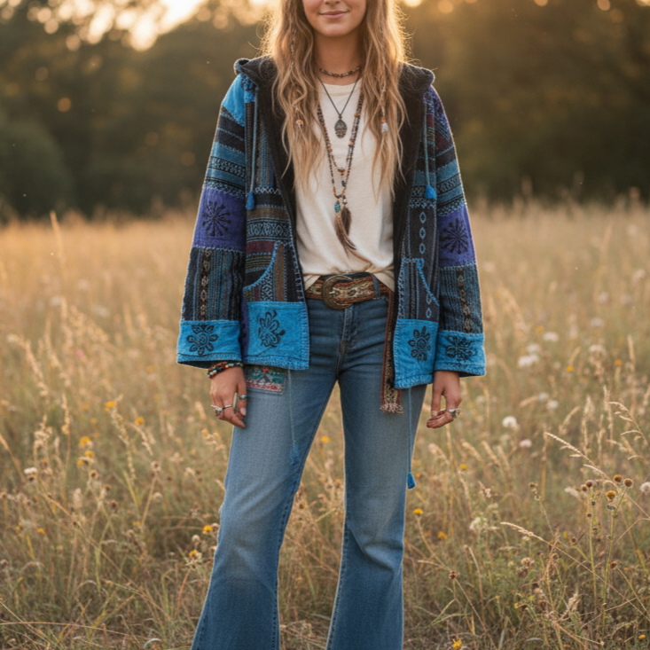 Himalayan Threads Jacket- Sea