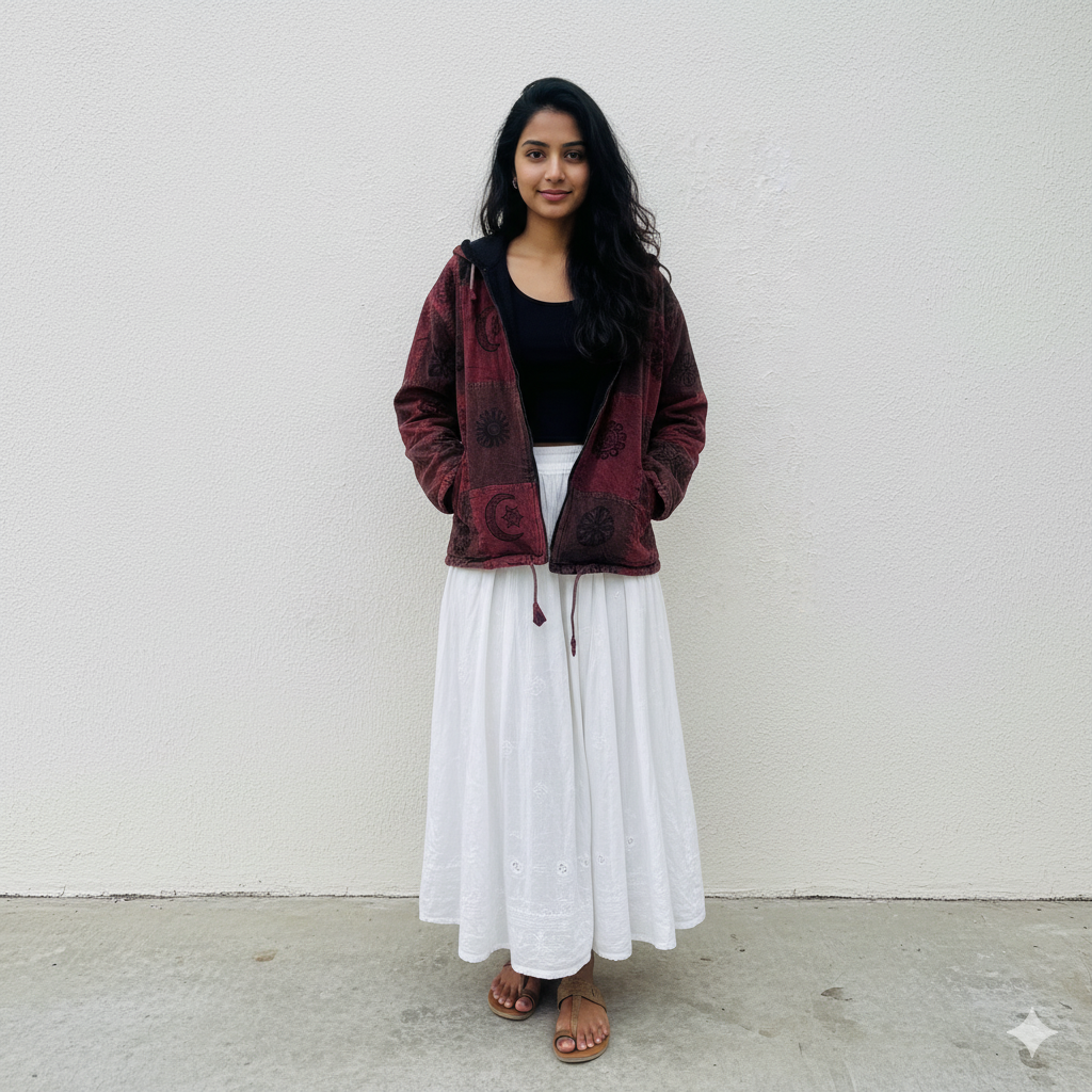 Pahadi Nepali Jacket - Vintage Wine