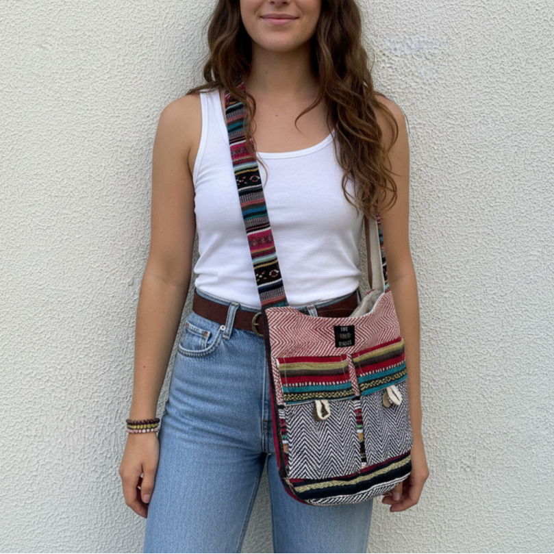 Small Hemp Jhola - Multicolor